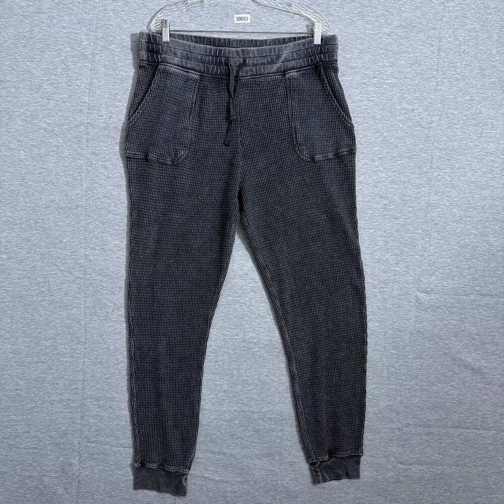 Hard Tail Forever Women's Size XL Faded Black Waffle Knit Jogger Pants